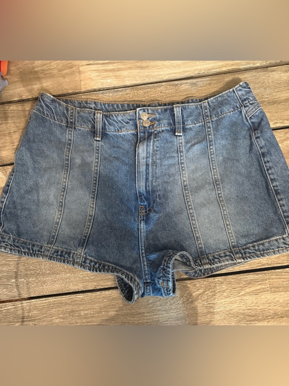 Forever 21 Light Blue High-Waist Denim Shorts